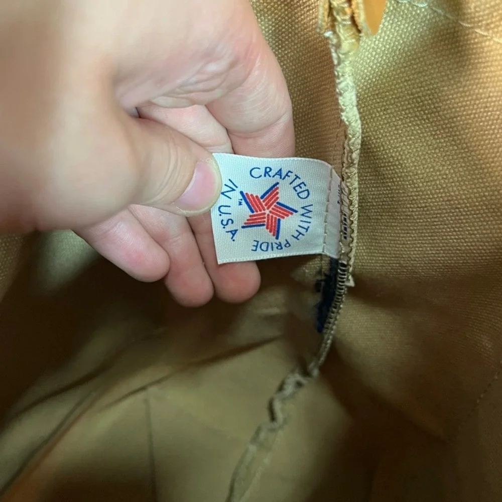 Hand Painted Quail Bird Canvas Tote Bag Tan Zipper Pocket Snap Top Nature Theme
